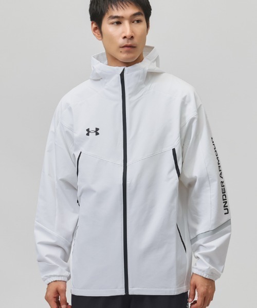 UNDER ARMOUR（アンダーアーマー）の「アンダーアーマー UNDER ARMOUR UAブラッシュドウーブン ジャケット（ジャージ・メンズ・ホワイト/ブラック/ブルー・M/LL/L/S）」の2枚目の写真