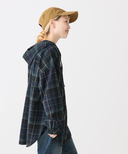 HEART MARKET(ハートマーケット)の「チェックフードシャツチュニック(シャツ/ブラウス・レディース・グレー/ベージュ/レッド/グリーン/イエロー/ネイビー・FREE)」の19枚目の写真