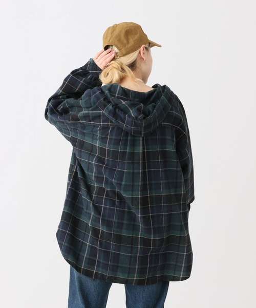 HEART MARKET(ハートマーケット)の「チェックフードシャツチュニック(シャツ/ブラウス・レディース・グレー/ベージュ/レッド/グリーン/イエロー/ネイビー・FREE)」の20枚目の写真