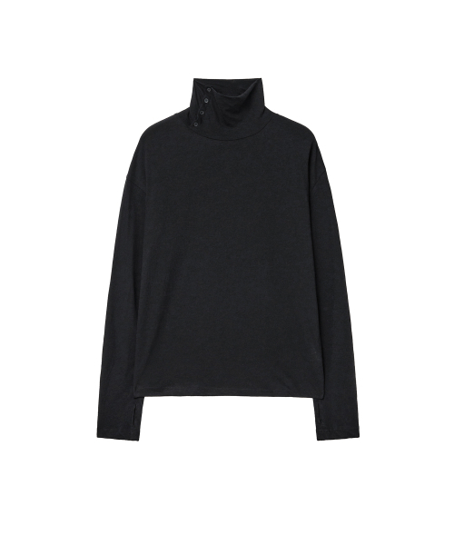 MISEKISEOUL MEN(ミセキソウルメンズ)の「Drape neck long sleeve BLACK(Tシャツ/カットソー・メンズ・その他・1/3/2)」の2枚目の写真