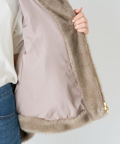 RIVE DROITE(リヴドロワ)の「エコファーポンチョコート(秋服/冬服)(ポンチョ・レディース・ブラウン/グレー系その他・FREE)」の17枚目の写真