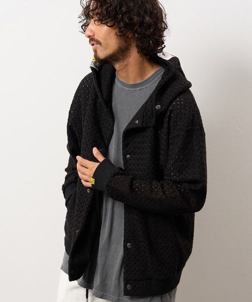 STUD MUFFIN（スタッドマフィン）の「mj12052- コットンラッセルメッシュ ハートパフワッペンフーディブルゾン(714-02938)（その他アウター・メンズ・ベージュ/ブラック・3/2/4）」の5枚目の写真
