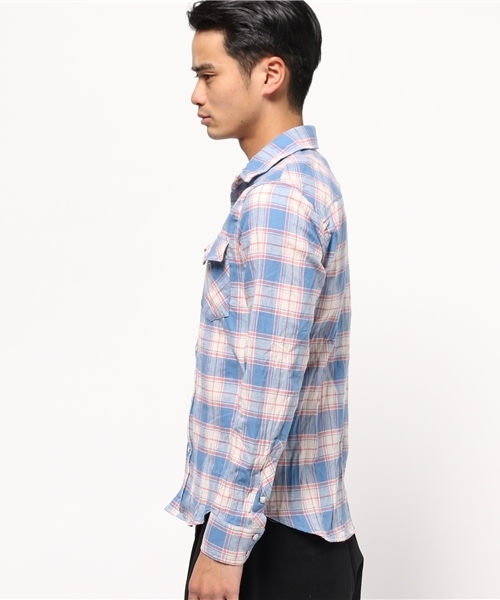 JACKROSE（ジャックローズ）の「ヴィンテージサーフチェックウエスタンシャツ（シャツ/ブラウス・メンズ・サックスブルー/ピンク・L/M）」の3枚目の写真