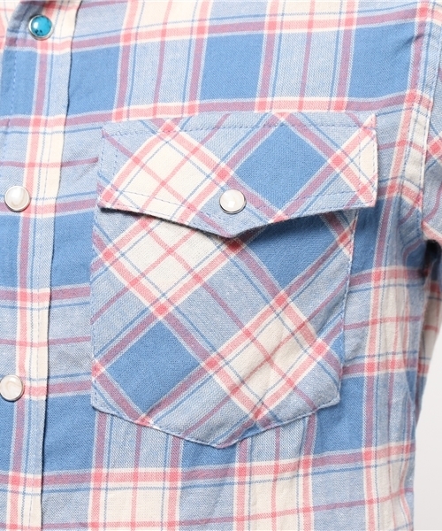 JACKROSE（ジャックローズ）の「ヴィンテージサーフチェックウエスタンシャツ（シャツ/ブラウス・メンズ・サックスブルー/ピンク・L/M）」の6枚目の写真