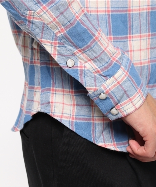 JACKROSE（ジャックローズ）の「ヴィンテージサーフチェックウエスタンシャツ（シャツ/ブラウス・メンズ・サックスブルー/ピンク・L/M）」の7枚目の写真