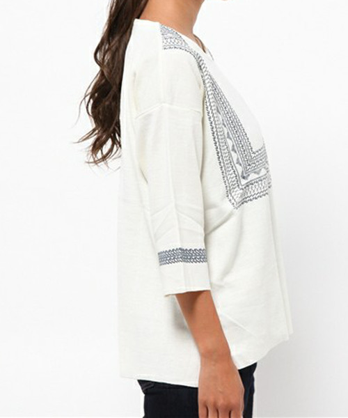 PLAIN CLOTHING（プレーンクロージング）の「額縁ニット【PLAIN CLOTHING】（その他トップス・レディース・アイボリー/ネイビー・FREE）」の10枚目の写真