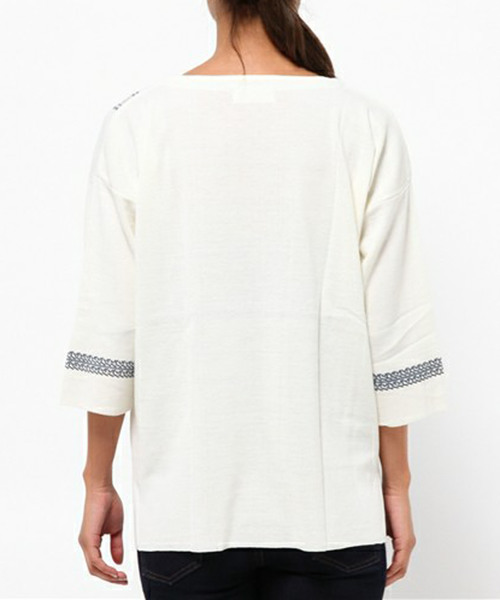 PLAIN CLOTHING（プレーンクロージング）の「額縁ニット【PLAIN CLOTHING】（その他トップス・レディース・アイボリー/ネイビー・FREE）」の11枚目の写真