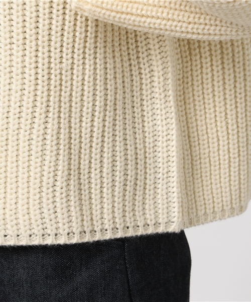 mysty woman（ミスティウーマン）の「アクリルウール畦編み袖タックプルオーバー（ニット/セーター・レディース・アイボリー/ブル－グレ－/ベージュ/ネイビー・FREE）」の10枚目の写真