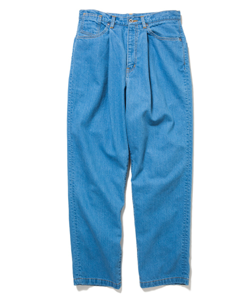rehacer（レアセル）の「Star Tuck Wide Denim Pants   -Ice Wash（デニムパンツ・メンズ・インディゴブルー・SMALL/MEDIUM/LARGE）」の3枚目の写真