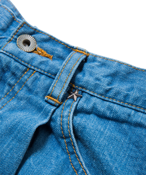 rehacer（レアセル）の「Star Tuck Wide Denim Pants   -Ice Wash（デニムパンツ・メンズ・インディゴブルー・SMALL/MEDIUM/LARGE）」の9枚目の写真
