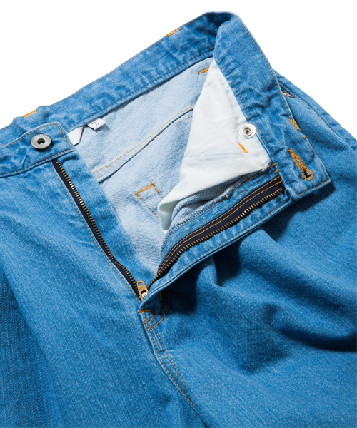 rehacer（レアセル）の「Star Tuck Wide Denim Pants   -Ice Wash（デニムパンツ・メンズ・インディゴブルー・SMALL/MEDIUM/LARGE）」の11枚目の写真