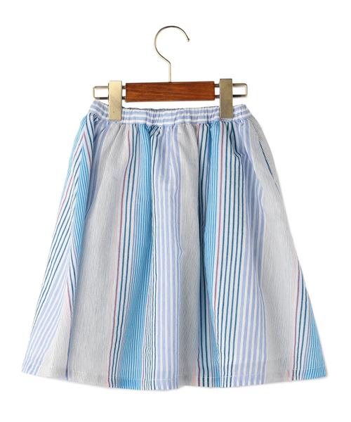 green label relaxing(グリーンレーベルリラクシング)の「【キッズ】マルチストライプ スカート ◆(スカート・キッズ・ライトピンク/ライトブルー・105/125/115)」の3枚目の写真