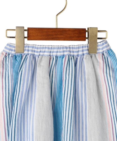 green label relaxing(グリーンレーベルリラクシング)の「【キッズ】マルチストライプ スカート ◆(スカート・キッズ・ライトピンク/ライトブルー・105/125/115)」の4枚目の写真
