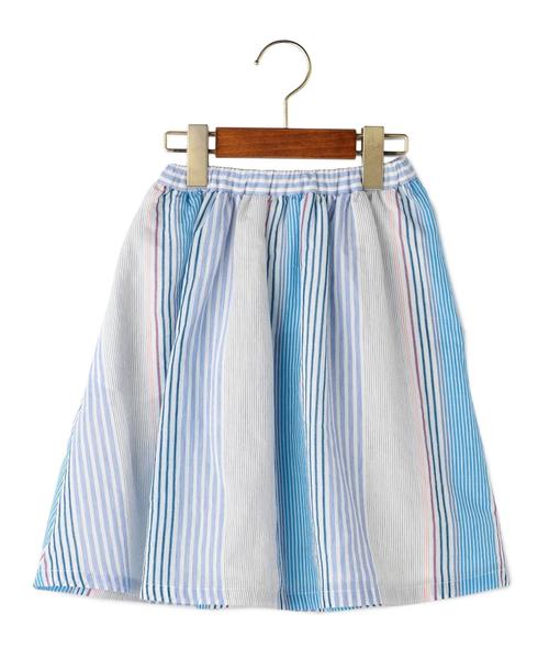 green label relaxing(グリーンレーベルリラクシング)の「【キッズ】マルチストライプ スカート ◆(スカート・キッズ・ライトピンク/ライトブルー・105/125/115)」の10枚目の写真