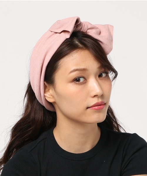 PLAIN CLOTHING（プレーンクロージング）の「【太めフォルムで小顔効果】人気の6カラー☆リブBIGリボンヘアバンド（ヘアバンド・レディース・ライトグレー/ピンク/ブラック/アイボリー/グレー/ネイビー/ベージュ・FREE）」の20枚目の写真