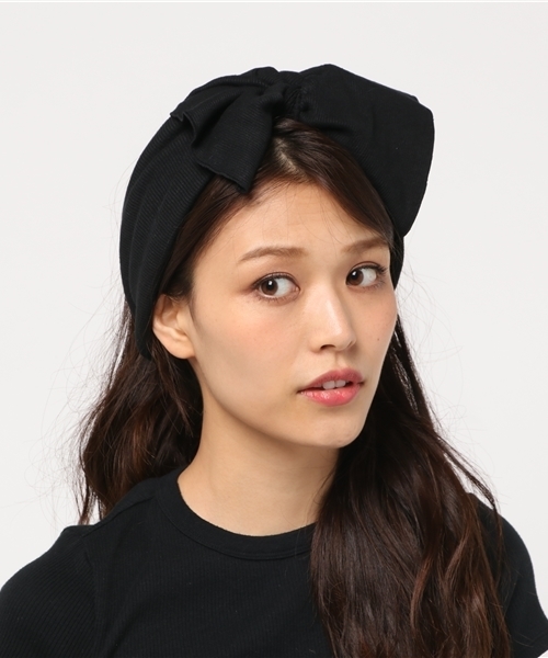 PLAIN CLOTHING（プレーンクロージング）の「【太めフォルムで小顔効果】人気の6カラー☆リブBIGリボンヘアバンド（ヘアバンド・レディース・ライトグレー/ピンク/ブラック/アイボリー/グレー/ネイビー/ベージュ・FREE）」の22枚目の写真