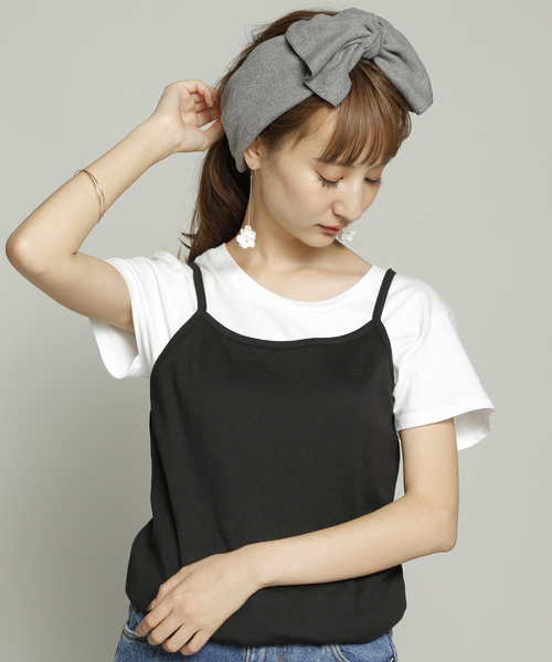 PLAIN CLOTHING（プレーンクロージング）の「【太めフォルムで小顔効果】人気の6カラー☆リブBIGリボンヘアバンド（ヘアバンド・レディース・ライトグレー/ピンク/ブラック/アイボリー/グレー/ネイビー/ベージュ・FREE）」の12枚目の写真