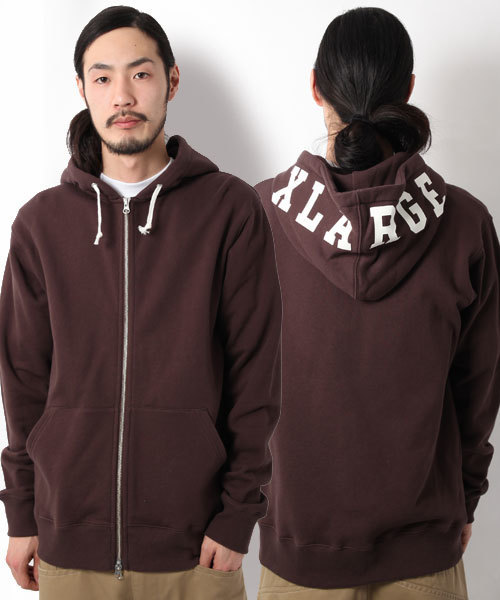 XLARGE（エクストララージ）の「HOOD LOGO FULL ZIP HOODIE（パーカー・メンズ・ブラック/アッシュグレー/ブラウン/ブルー/ネイビー・SMALL/MEDIUM/LARGE/X-LARGE）」の4枚目の写真