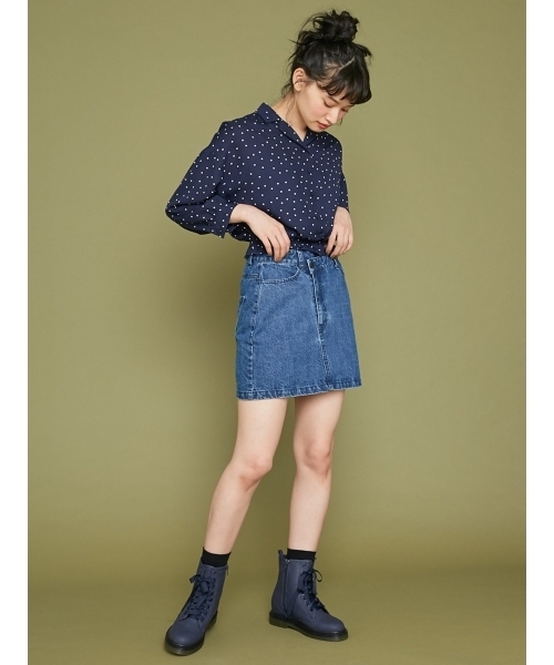 merry jenny（メリージェニー）の「○▽デニムミニスカート（デニムスカート・レディース・インディゴブルー/ブルー・FREE）」の2枚目の写真