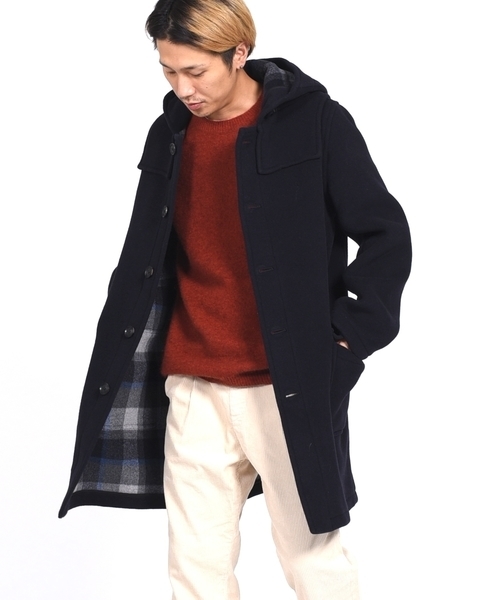 LONDON TRADITION（ロンドントラディション）の「LONDON TRADITION×SHIPS JET BLUE: ボタンフロント ロングダッフルコート（ダッフルコート・メンズ・ネイビー/ダークグレー/キャメル・LARGE/MEDIUM/SMALL/X-LARGE）」の3枚目の写真