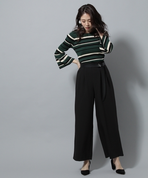 Andemiu(アンデミュウ)の「【WEB限定】ボーダーソデフリルニット781503(ニット/セーター・レディース・グリーン/イエロー/オフホワイト/ブラック・FREE)」の22枚目の写真