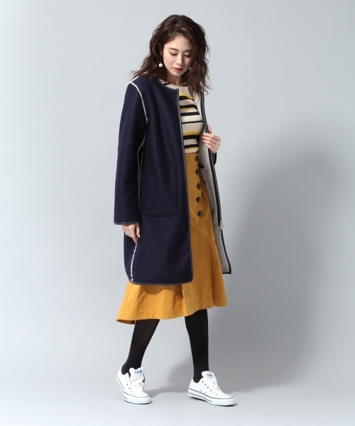 Andemiu(アンデミュウ)の「【WEB限定】ボーダーソデフリルニット781503(ニット/セーター・レディース・グリーン/イエロー/オフホワイト/ブラック・FREE)」の18枚目の写真