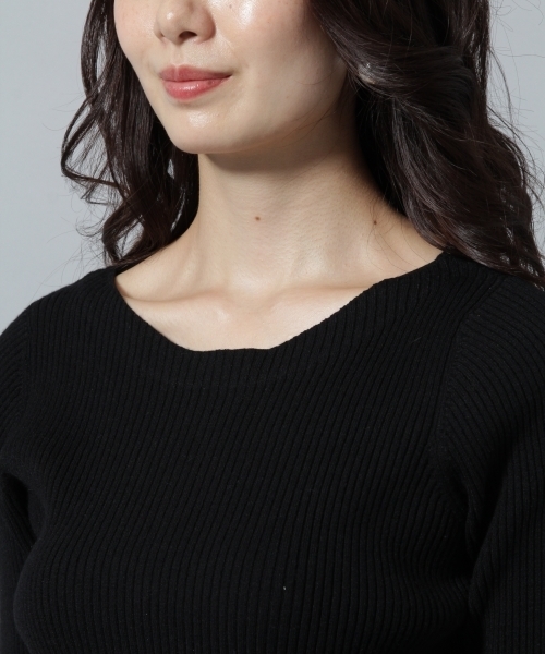 Andemiu(アンデミュウ)の「【WEB限定】ボーダーソデフリルニット781503(ニット/セーター・レディース・グリーン/イエロー/オフホワイト/ブラック・FREE)」の19枚目の写真