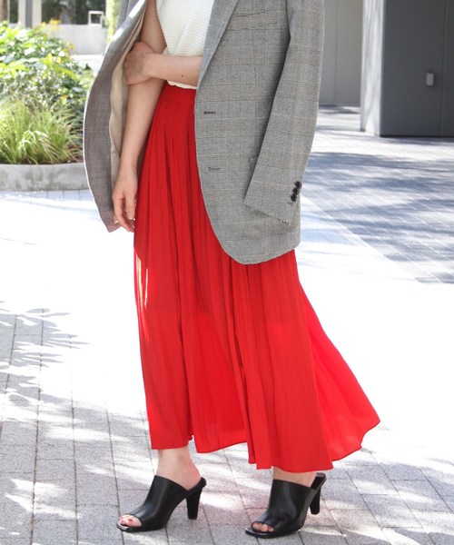 journal standard L'essage（ジャーナルスタンダードレサージュ）の「スリットマキシスカート#	（スカート・レディース・レッド/ブルー系その他・36/38）」の2枚目の写真