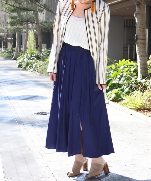 journal standard L'essage（ジャーナルスタンダードレサージュ）の「スリットマキシスカート#	（スカート・レディース・レッド/ブルー系その他・36/38）」の6枚目の写真