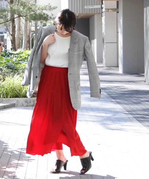 journal standard L'essage（ジャーナルスタンダードレサージュ）の「スリットマキシスカート#	（スカート・レディース・レッド/ブルー系その他・36/38）」の16枚目の写真