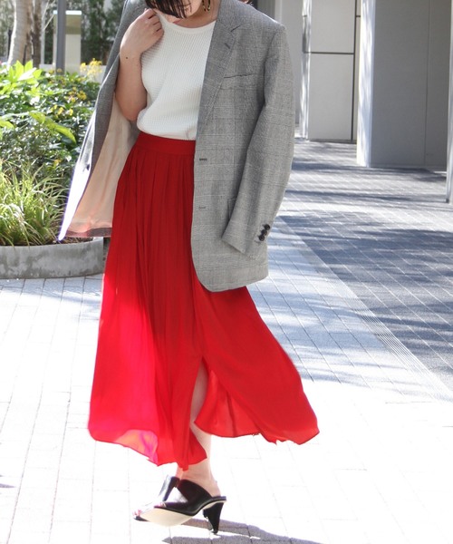 journal standard L'essage（ジャーナルスタンダードレサージュ）の「スリットマキシスカート#	（スカート・レディース・レッド/ブルー系その他・36/38）」の7枚目の写真