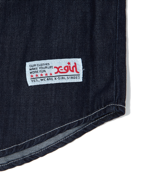 X-girl Stages（エックスガールステージス）の「DENIM  S/S  SHIRT (12M～3T)（シャツ/ブラウス・キッズ・インディゴブルー/ライトブルー・12M/2T/3T）」の11枚目の写真