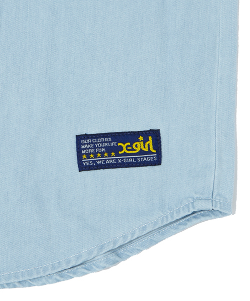 X-girl Stages（エックスガールステージス）の「DENIM  S/S  SHIRT (12M～3T)（シャツ/ブラウス・キッズ・インディゴブルー/ライトブルー・12M/2T/3T）」の12枚目の写真