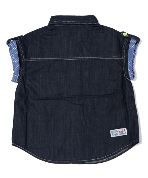 X-girl Stages（エックスガールステージス）の「DENIM  S/S  SHIRT (12M～3T)（シャツ/ブラウス・キッズ・インディゴブルー/ライトブルー・12M/2T/3T）」の10枚目の写真