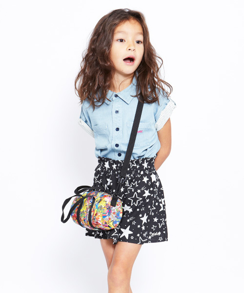 X-girl Stages（エックスガールステージス）の「DENIM  S/S  SHIRT (12M～3T)（シャツ/ブラウス・キッズ・インディゴブルー/ライトブルー・12M/2T/3T）」の3枚目の写真