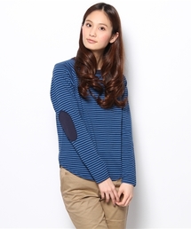 BEAMS BOY | BEAMS BOY / 5mmボーダーエルボーパッチベースボールT② 0856CL(Tシャツ/カットソー)