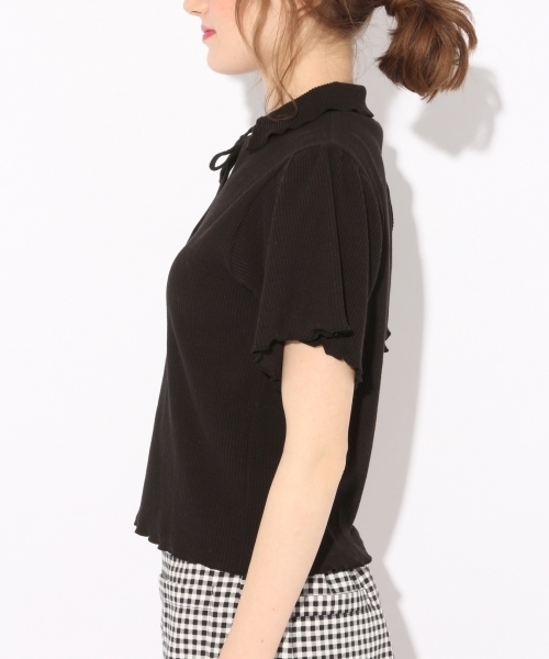 Heather（ヘザー）の「フリルエリリブカットプルオーバー　790946（Tシャツ/カットソー・レディース・ホワイト系その他/ブラック/ベージュ/ブルー系その他・FREE）」の12枚目の写真