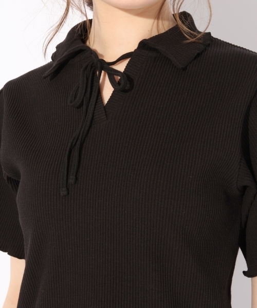 Heather（ヘザー）の「フリルエリリブカットプルオーバー　790946（Tシャツ/カットソー・レディース・ホワイト系その他/ブラック/ベージュ/ブルー系その他・FREE）」の9枚目の写真