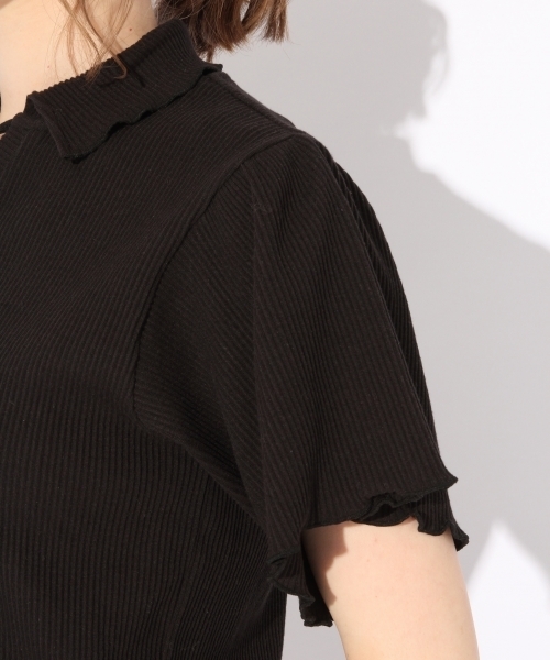 Heather（ヘザー）の「フリルエリリブカットプルオーバー　790946（Tシャツ/カットソー・レディース・ホワイト系その他/ブラック/ベージュ/ブルー系その他・FREE）」の11枚目の写真