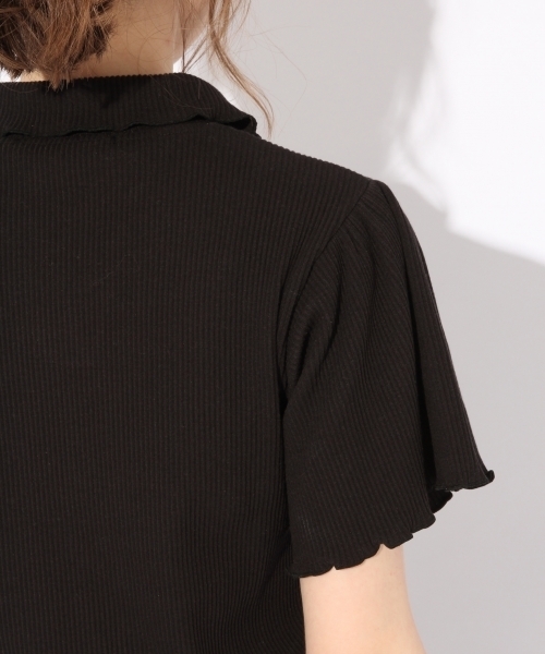 Heather（ヘザー）の「フリルエリリブカットプルオーバー　790946（Tシャツ/カットソー・レディース・ホワイト系その他/ブラック/ベージュ/ブルー系その他・FREE）」の6枚目の写真