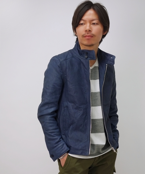 SHIPS（シップス）の「SC: ラムレザー ドッグイヤーブルゾン（ブルゾン