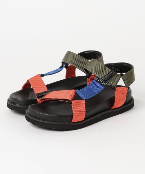 MIX JUICE(ミックスジュース)の「MIX JUICE ミックスジュース ストラップデザインフットベッドスポーツサンダル(サンダル・レディース・ブラック系その他/ブラック/オレンジ/マルチ・L/LL/M/S)」の3枚目の写真