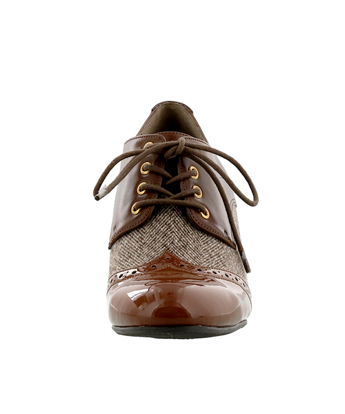 byあしながおじさん（バイアシナガオジサン）の「◆ byあしながおじさん ◆ レースアップパンプス 8570061（パンプス・レディース・ブラック系その他/ブラウン/ブラック・23.0cm/24.0cm/24.5cm/22.5cm/23.5cm）」の4枚目の写真