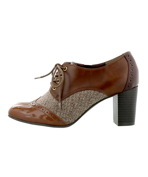 byあしながおじさん（バイアシナガオジサン）の「◆ byあしながおじさん ◆ レースアップパンプス 8570061（パンプス・レディース・ブラック系その他/ブラウン/ブラック・23.0cm/24.0cm/24.5cm/22.5cm/23.5cm）」の5枚目の写真