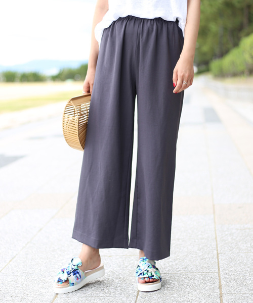 Bou Jeloud（ブージュルード）の「麻ライクリラックスパンツ（その他パンツ・レディース・チャコールグレー/ブラック/ベージュ・38）」の7枚目の写真