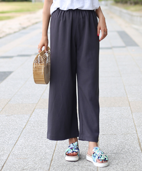 Bou Jeloud（ブージュルード）の「麻ライクリラックスパンツ（その他パンツ・レディース・チャコールグレー/ブラック/ベージュ・38）」の5枚目の写真