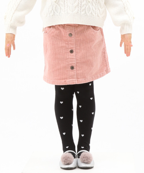 GLOBAL WORK(グローバルワーク)の「【キッズ】マエボタンコーデュロイスカート/798681(スカート・キッズ・ネイビー/ライトグレー/イエロー/ライトピンク・MEDIUM/SMALL/LARGE/X-LARGE/XX-LARGE)」の4枚目の写真