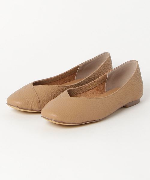 pied du lapan（ピエドドゥラパン）の「レザー切り替えフラットシューズ（パンプス・レディース・ブラック/ベージュ/アイボリー・38/39/36/37/35）」の8枚目の写真