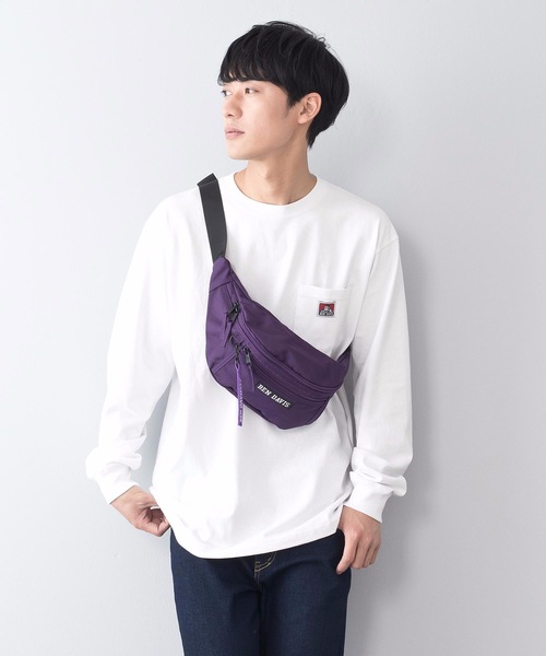 BEN DAVIS（ベンデイビス）の「【BEN DAVIS/ベンデイビス】普段遣い抜群なヘビロテデザイン ワンポイントブランドロゴ入り ユニセックスデザイン ブランドネームリボン付き ウエストバッグ（ボディバッグ/ウエストポーチ・メンズ・ブラック/レッド/ピンク/ネイビー/ライトピンク/スミクロ/ライトパープル/イエロー/パープル/グリーン/レッド系その他・FREE）」の7枚目の写真