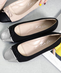 KOBE LETTUCE | バイカラースクエアトゥバレエパンプス(バレエシューズ)